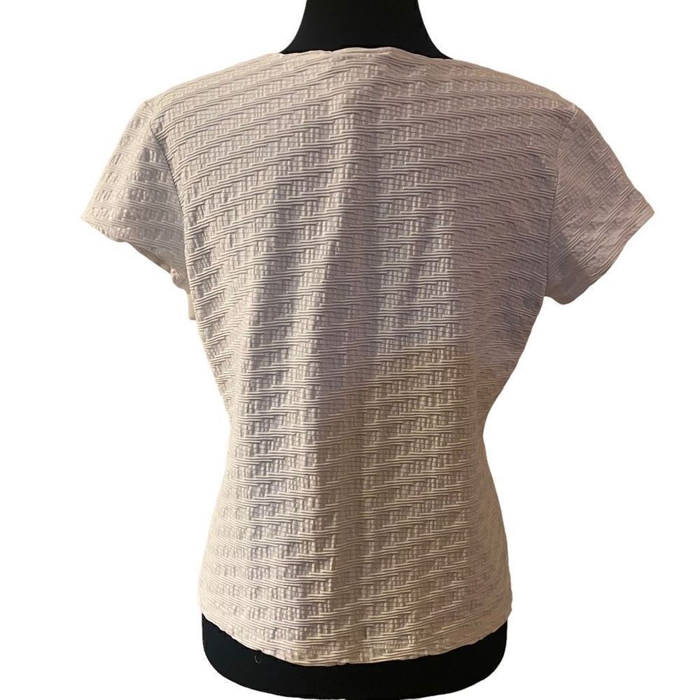 Talbots White Textured Pattern‎ Top - Picture 4 of 11